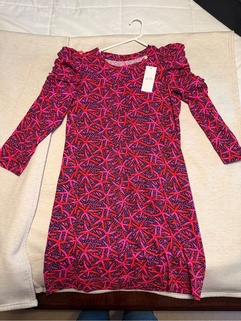 Lilly Pulitzer Pink & Purple Starfish-Print Long Sleeve Dress